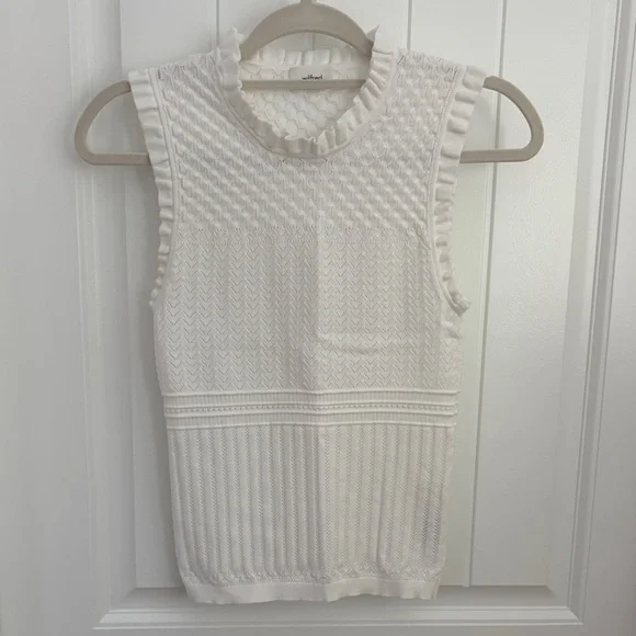 Wilfred Cream Textured Knit Ruffle Tank - Picture 1 of 3